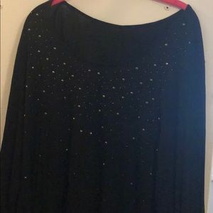 Black Embellished Hankerchief top